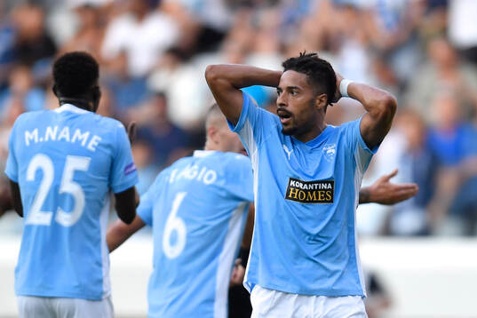 Joao Correia of Pafos reacts