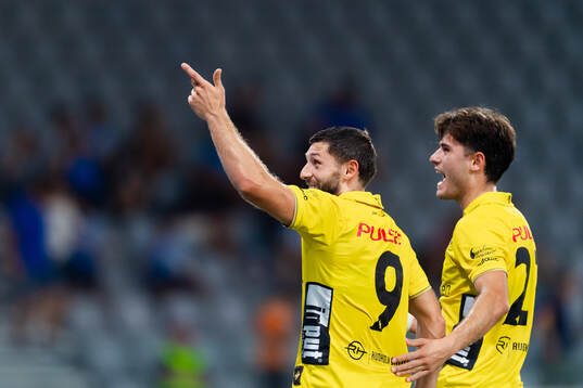 Besfort Zeneli and Arber Zeneli of Elfsborg celebrate