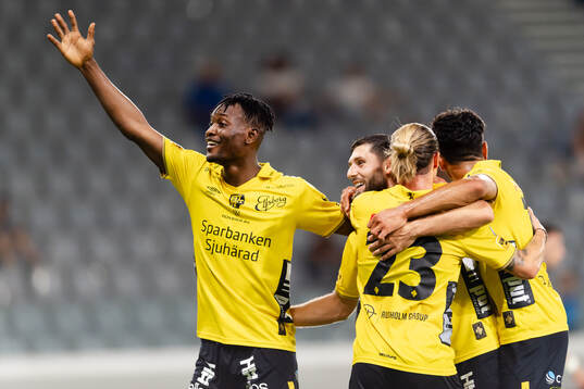 Niklas Hult, Jalal Abdullai and Arber Zeneli of Elfsborg