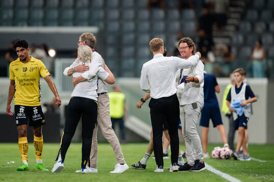 Manager Oscar Hiljemark and Stefan Andreasson, club