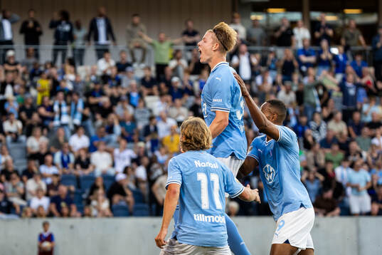 Malmö FFs Nils Zätterström, Sebastian Nanasi, och Isaac