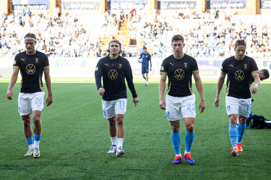 Malmö FFs Erik Botheim, Sebastian Nanasi, Lasse Berg