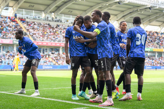 Sporting Lagos spelare jublar