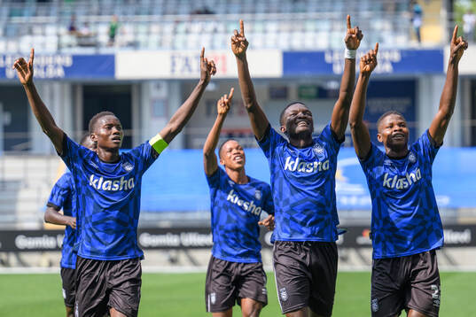 Sporting Lagos spelare jublar