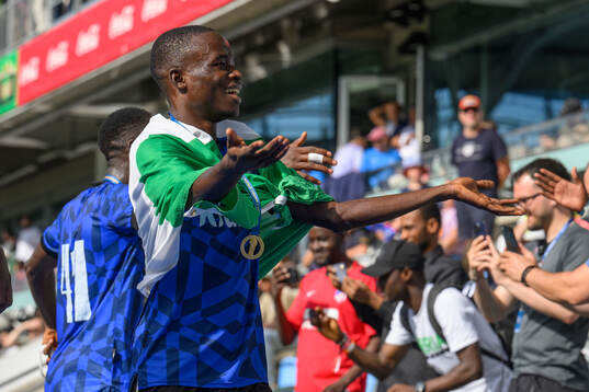 Sporting Lagos spelare jublar