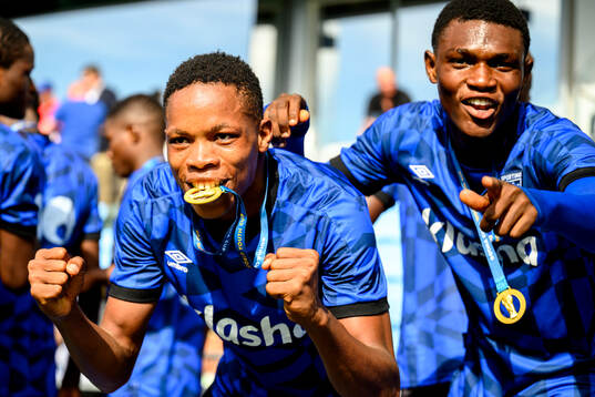 Sporting Lagos spelare jublar