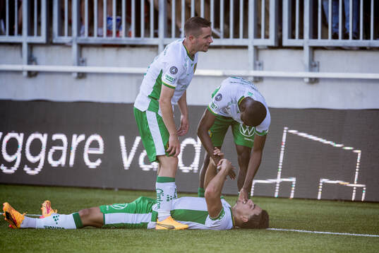Hammarbys Jusef Erabi jublar