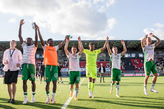 Hammarbys Frederik Winther, Kingsley Gyamfi, Divine Teah,