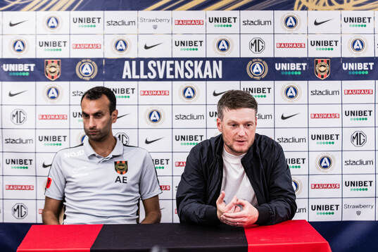 Brommapojkarnas tränare Andreas Engelmark och Hammarbys