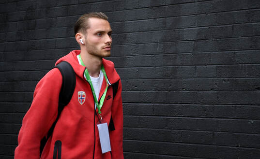 Martin Borsheim of Norway arrives