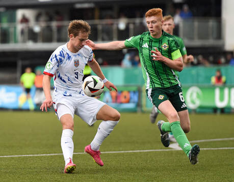 Benjamin Faraas of Norway in action against Gallagher