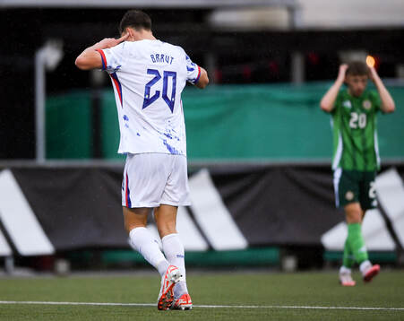 Daniel Braut of Norway celebrates