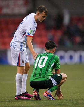 Filip Loftesnes-Bjune of Norway consoles Dylan Stitt