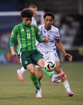 Kieran Morrison of Northern Ireland in action against