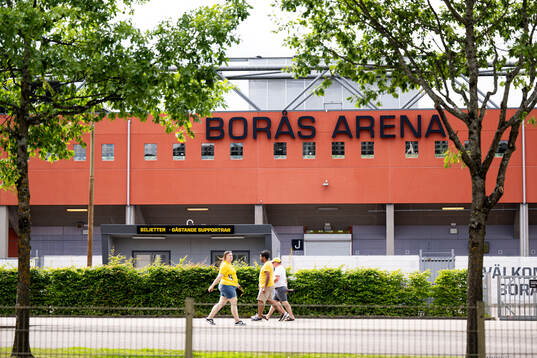 Detaljbild exteriört på Borås arena