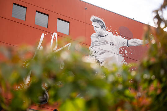 Detaljbild exteriört på Borås arena