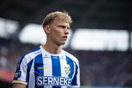 IFK Göteborgs Laurs Skjellerup innan fotbollsmatchen i