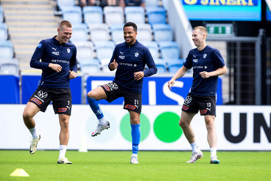 Halmstads Birnir Ingason,Marcus Olsson och Gisli Eyjolfsson