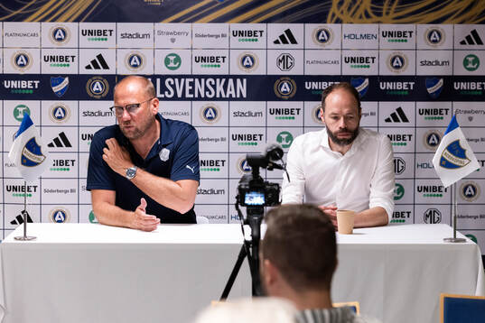 Halmstads tränare Magnus Haglund och IFK Norrköpings