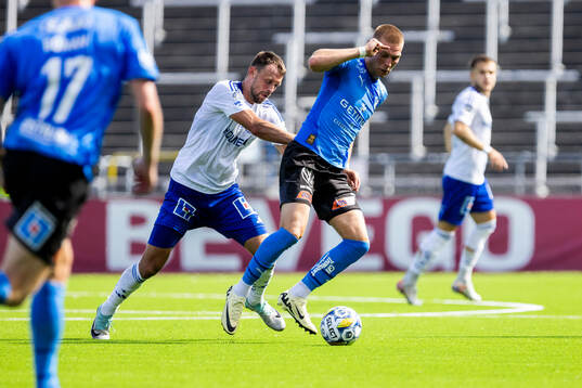 IFK Norrköpings Max Watson och Halmstads Birnir Ingason