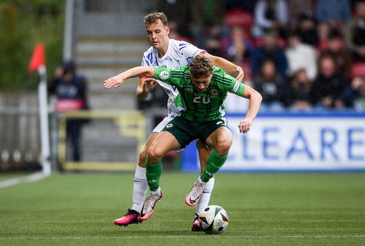 Filip Loftesnes-Bjune of Norway in action against Aodhan