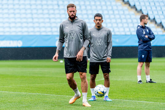 Pontus Jansson and Adrian Skogmar of Malmö FF