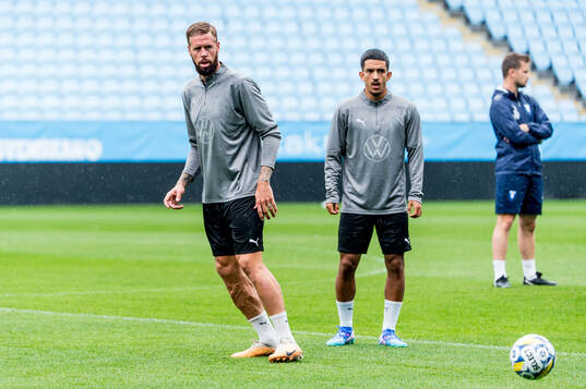 Pontus Jansson and Adrian Skogmar of Malmö FF