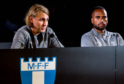 Sebastian Nanasi and Isaac Kiese Thelin of Malmö FF