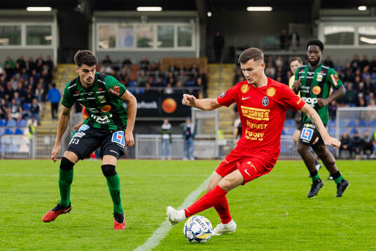Varbergs Marc Ante Tokich och Landskronas Robin Dzabic