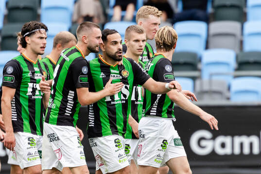 GAIS Axel Norén och Mervan Celik jublar