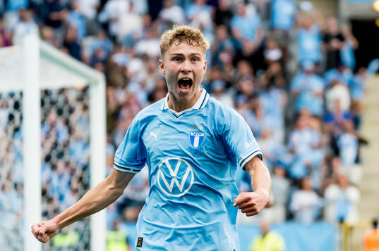 Hugo Bolin of Malmö FF celebrates the 2-0 goal