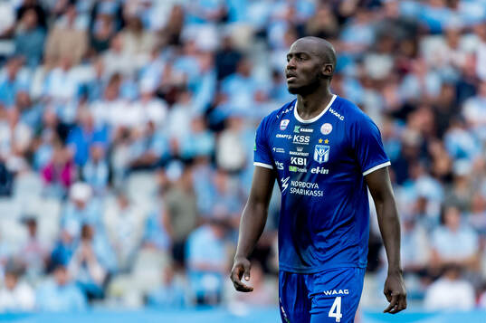 Cedric Yambere of Klaksvik looks dejected