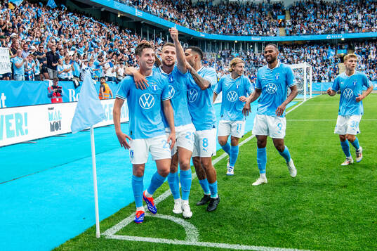 Lasse Berg Johnsen of Malmö FF celebrates