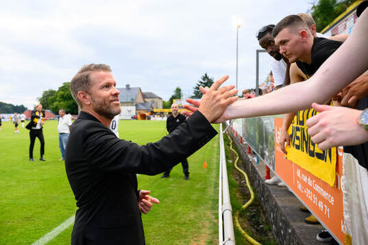 Head coach Pål Arne Johansen of Häcken celebrates
