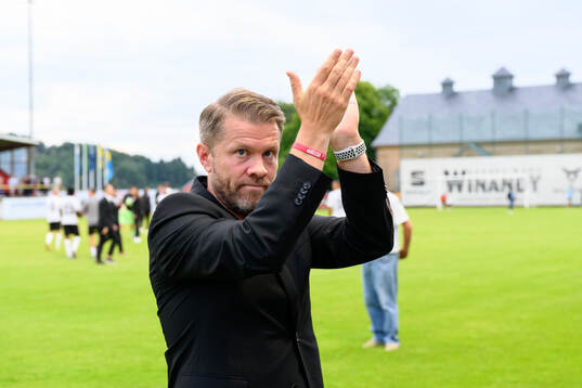 Head coach Pål Arne Johansen of Häcken celebrates