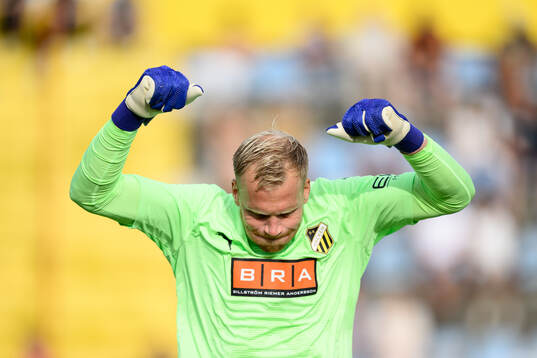 Goalkeeper Peter Abrahamsson of Häcken  at lineup