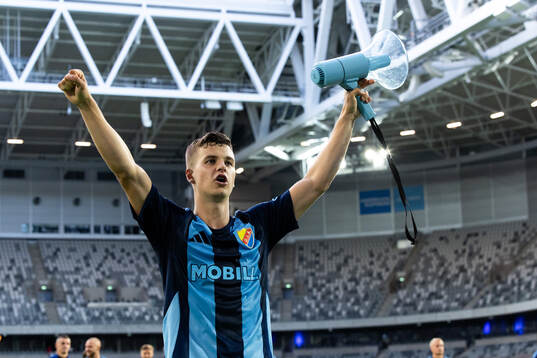 Samuel Dahl of Djurgården celebrates