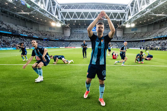 Samuel Dahl of Djurgården celebrates
