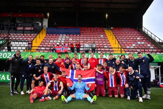 Norway players celebrate their victory in the FIFA Under-20