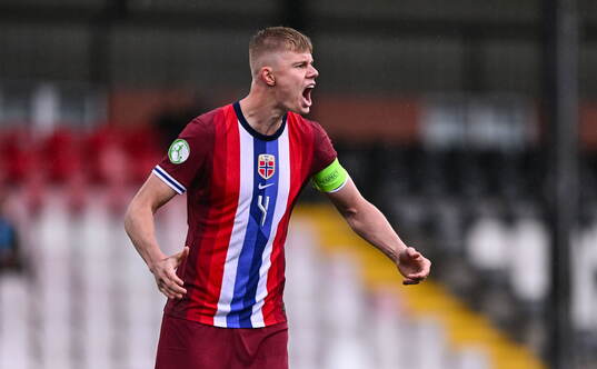 Simen Vatne Haram of Norway celebrates