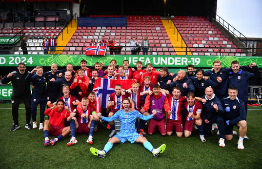 Norway players celebrate their victory in the FIFA Under-20