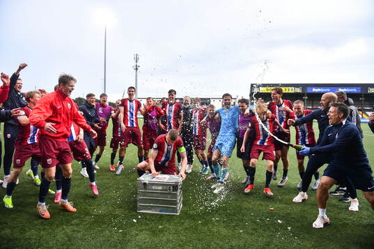 Simen Vatne Haram of Norway leads the celebrations