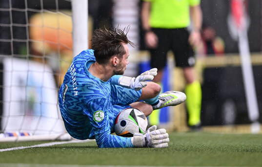 Norway goalkeeper Martin Børsheim makes a save to win the
