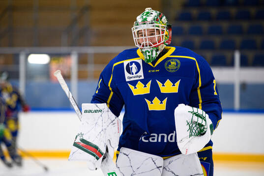 Goaltender Milo Tjärnlund of Sweden
