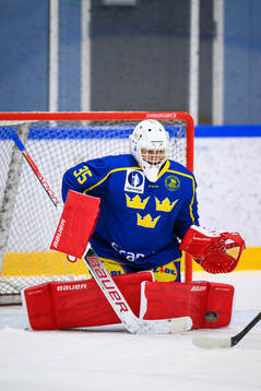 Goaltender Kevin Törnblom of Sweden