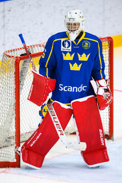 Goaltender Kevin Törnblom of Sweden