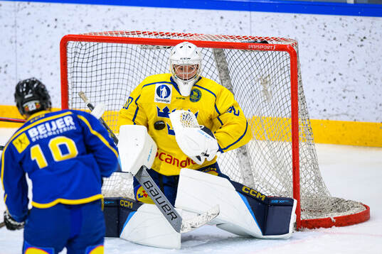 Goaltender Benjamin Lindbom of Sweden