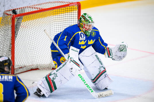 Goaltender Milo Tjärnlund of Sweden