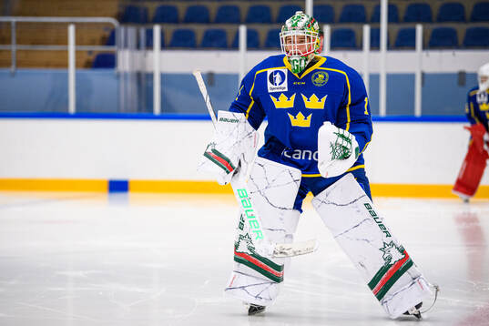Goaltender Milo Tjärnlund of Sweden