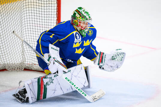 Goaltender Milo Tjärnlund of Sweden